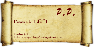 Papszt Pál névjegykártya